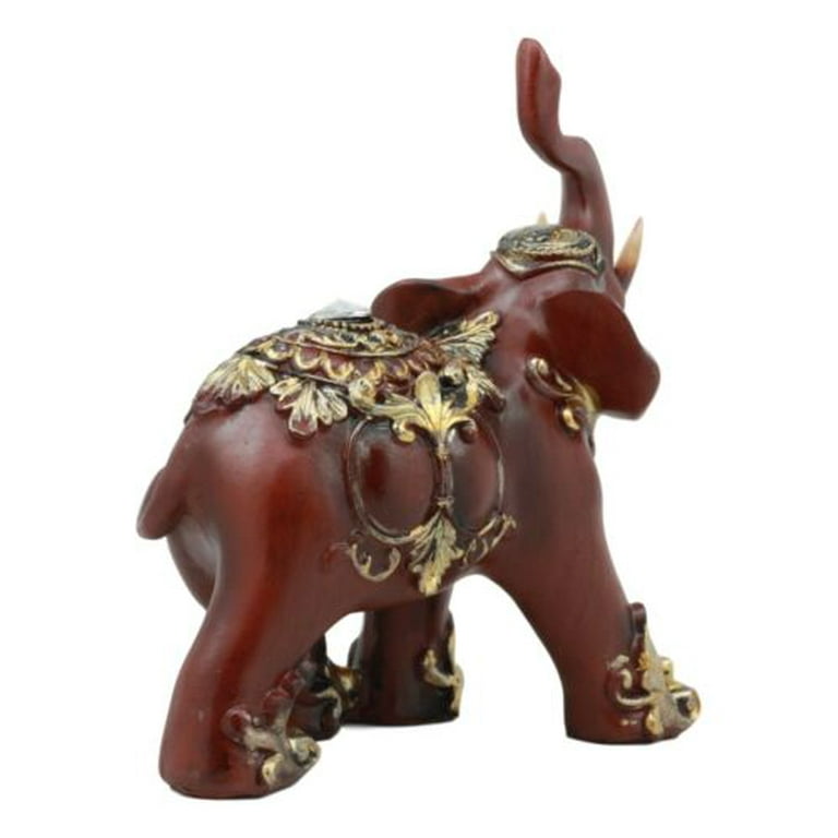 Veedaf Thai Buddhism Decorated Feng Shui Elephant with Trunk Up Left Facing Statue Veedaf Thai Buddhism Decorated Feng Shui Elephant with Trunk Up Left Facing Statue